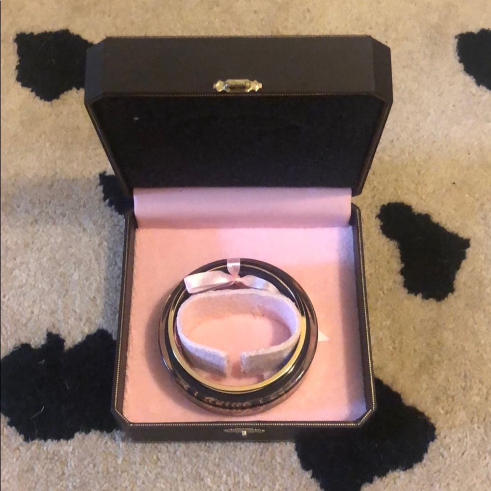 Juicy Couture set of 3 bracelets, 1 acrylic 2 gold